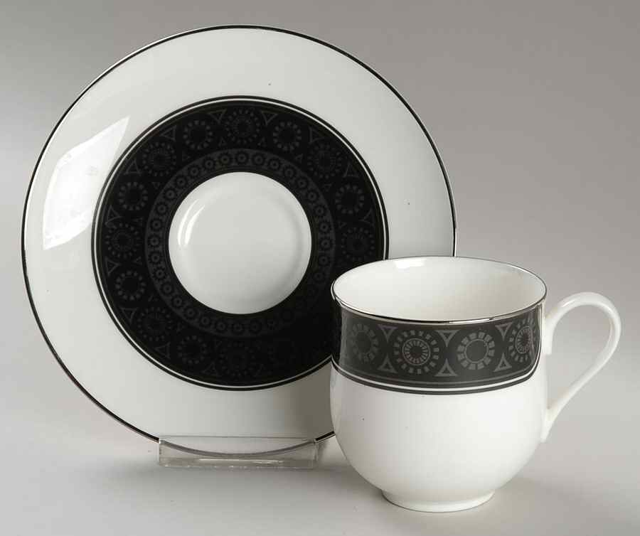 Black Sapphire Flat Cup & Saucer Set by Mikasa-1