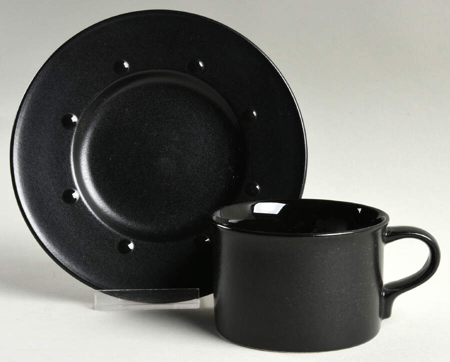 Black Sapphire Flat Cup & Saucer Set by Mikasa-1