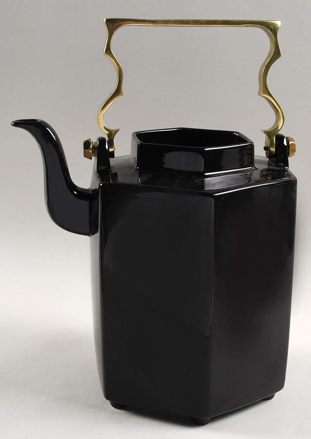 Black Tea Brass Handle Coffee Pot No Lid by Mikasa-1