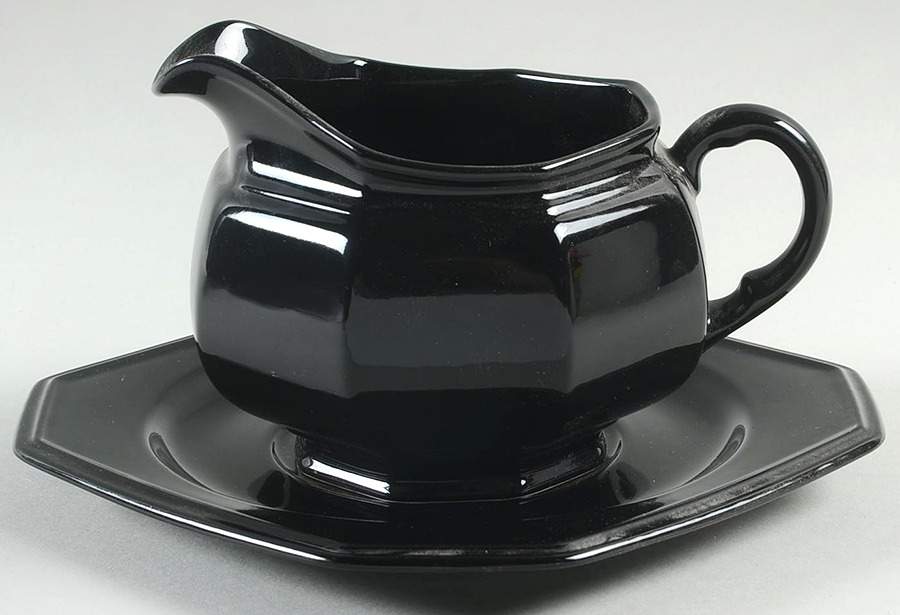 Black Tea Gravy Boat & Underplate by Mikasa-1