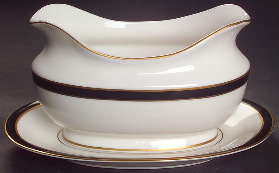 Black Tie Gravy Boat & Underplate by Mikasa-1