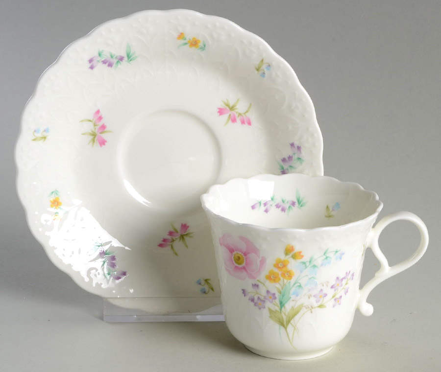 Blue Violets Flat Demitasse Cup & Saucer Set by Mikasa-1