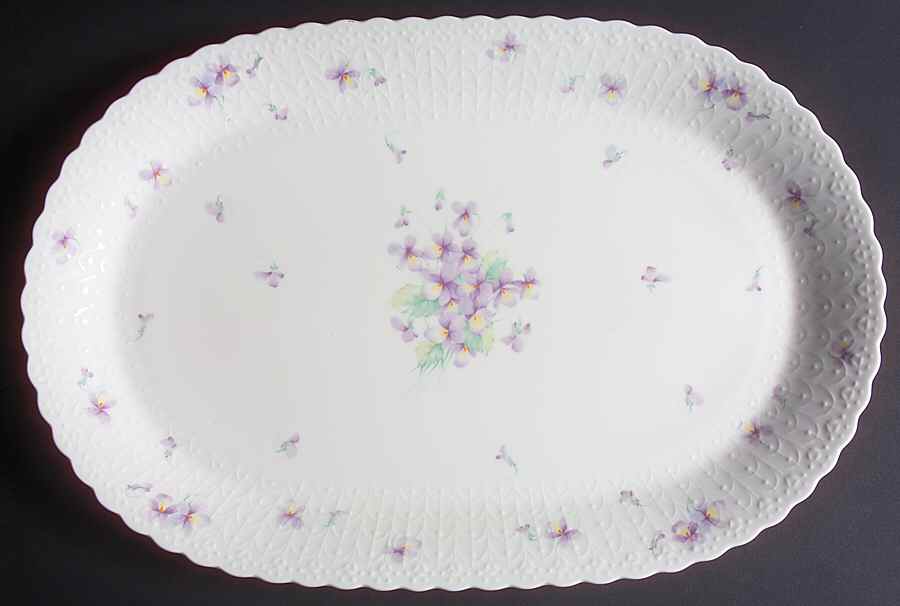 Blue Violets 16" Oval Serving Platter by Mikasa-1
