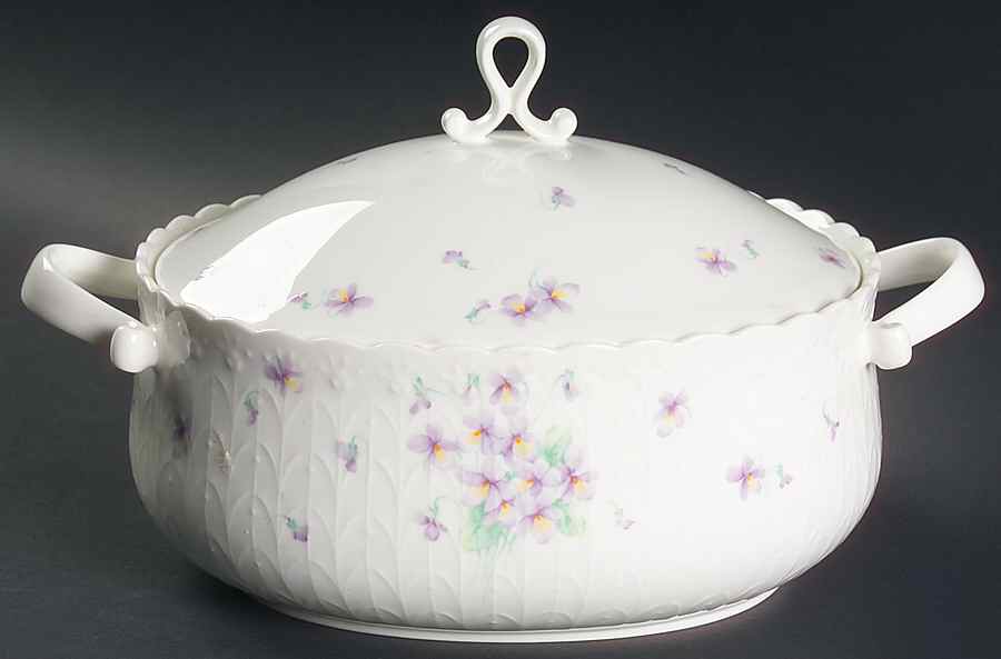 Blue Violets Oval Covered Vegetable by Mikasa-1