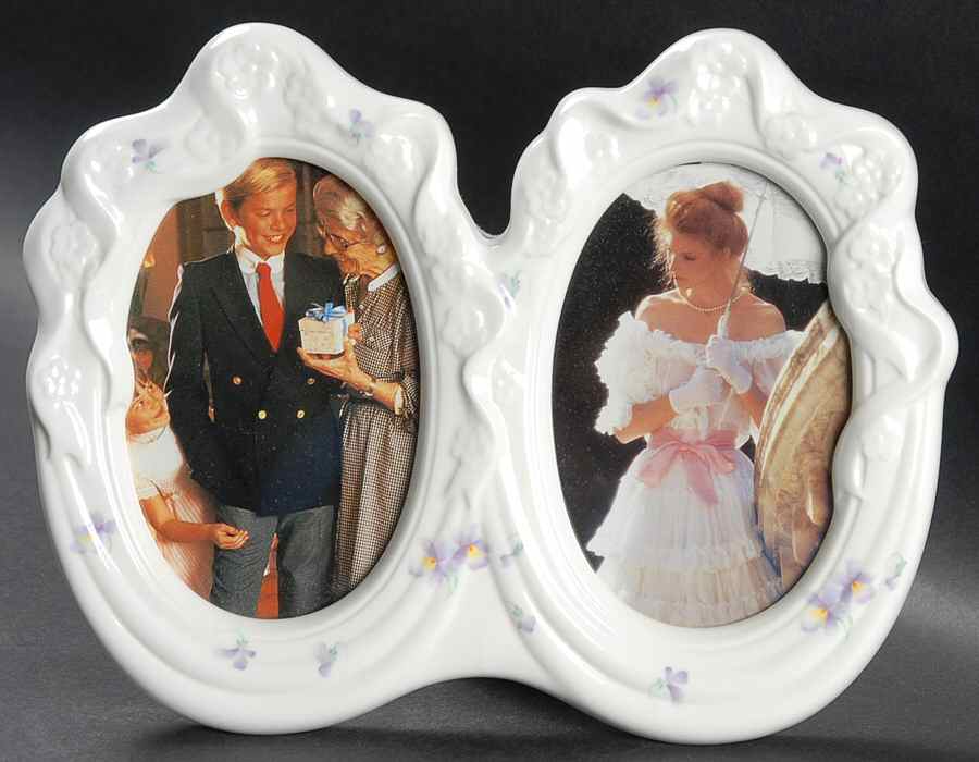Blue Violets 6" Double Picture Frame by Mikasa-1