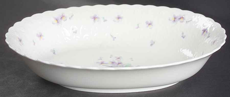 Blue Violets 10" Oval Vegetable Bowl by Mikasa-1