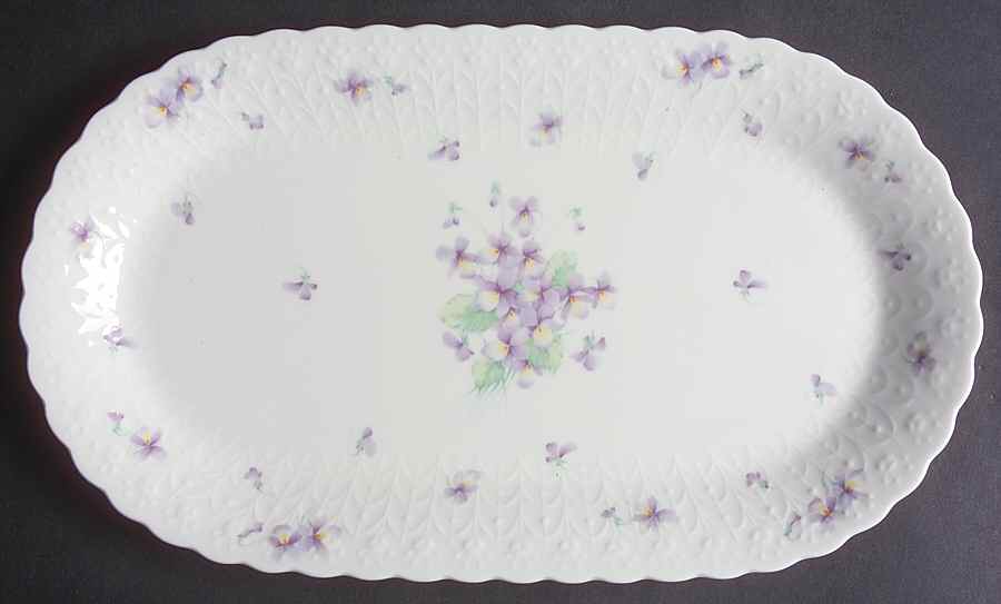 Blue Violets 12" Oval Serving Platter by Mikasa-1