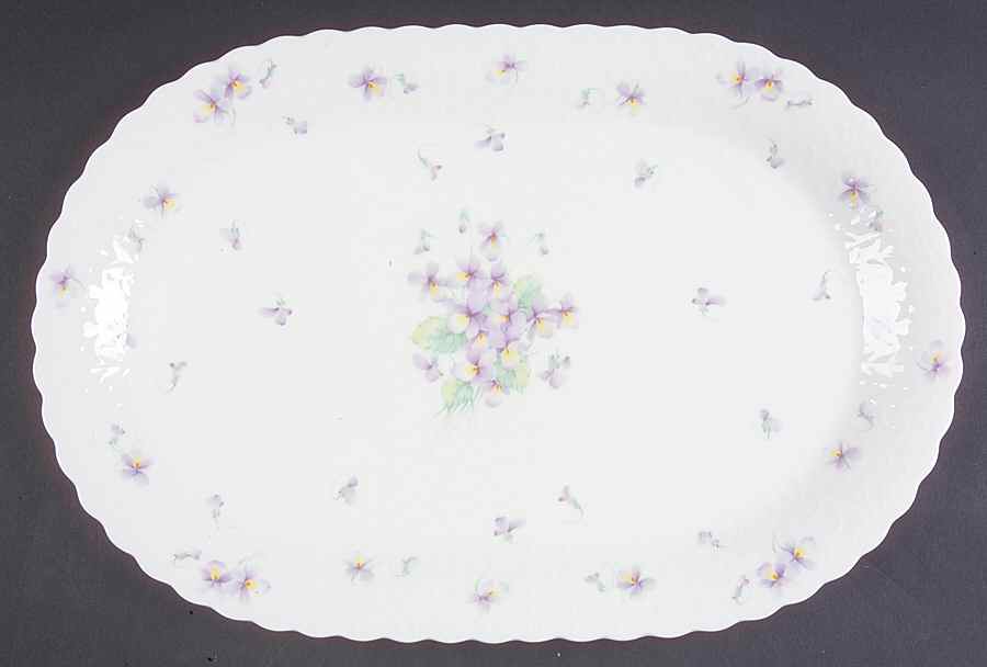 Blue Violets 14" Oval Serving Platter by Mikasa-1