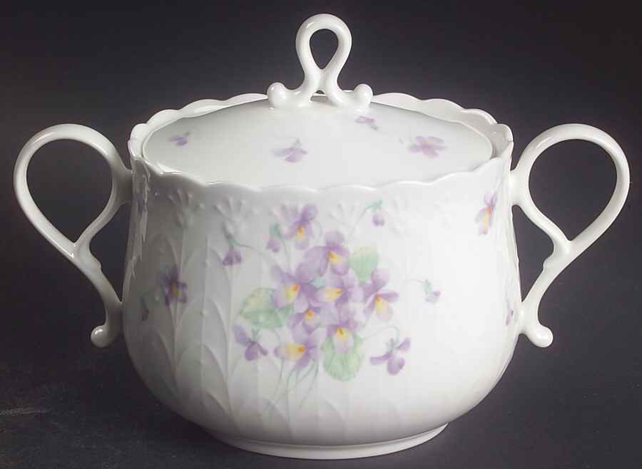 Blue Violets Sugar Bowl & Lid by Mikasa-1