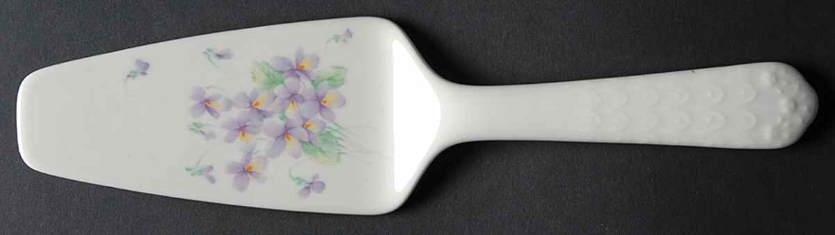 Blue Violets Solid Ceramic Pie/Cake Server by Mikasa-1