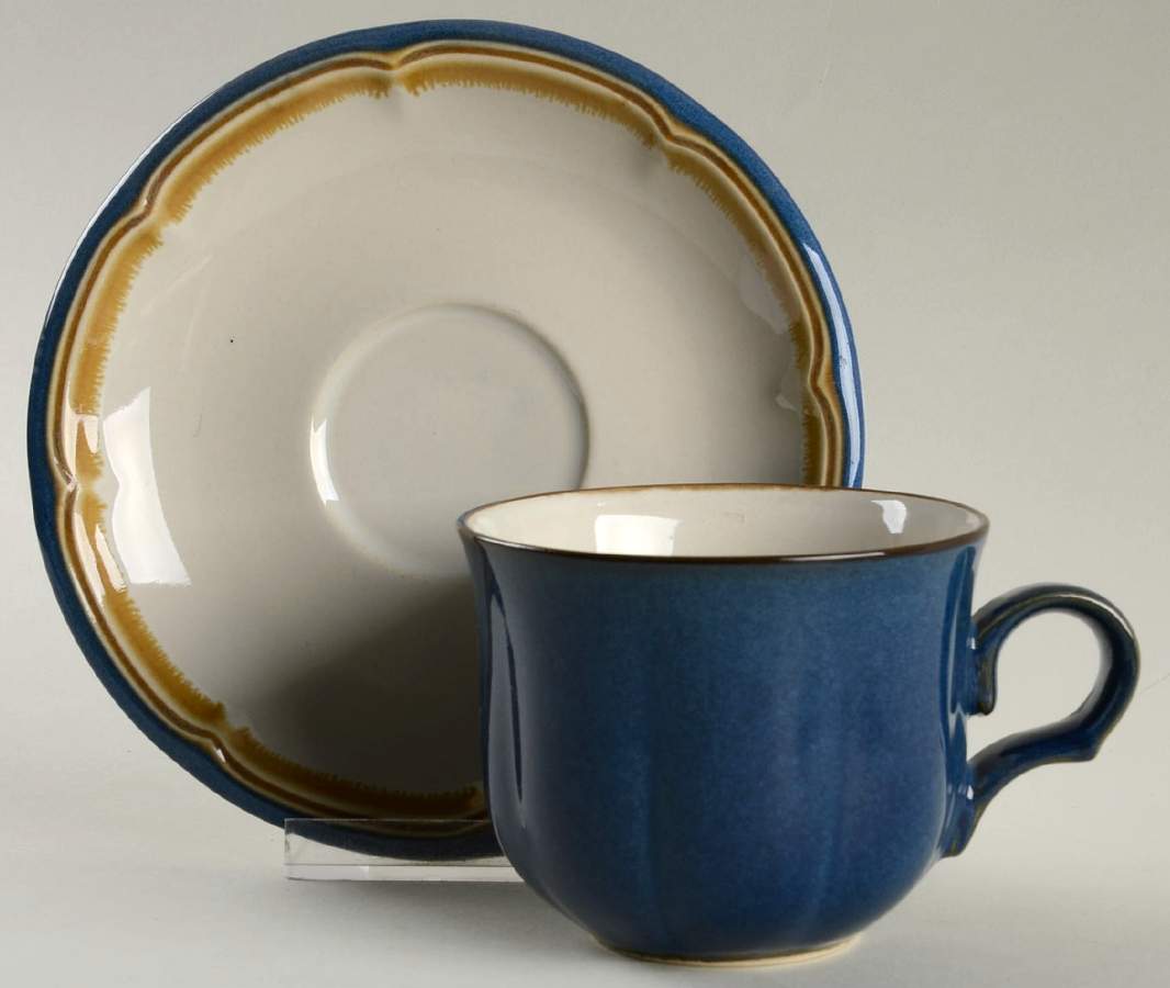 Blue Valley Flat Cup & Saucer Set by Mikasa-1