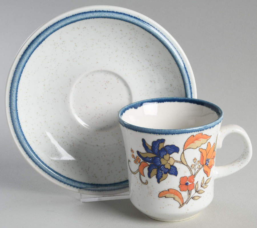 Bokhara Blue Flat Cup & Saucer Set by Mikasa-1