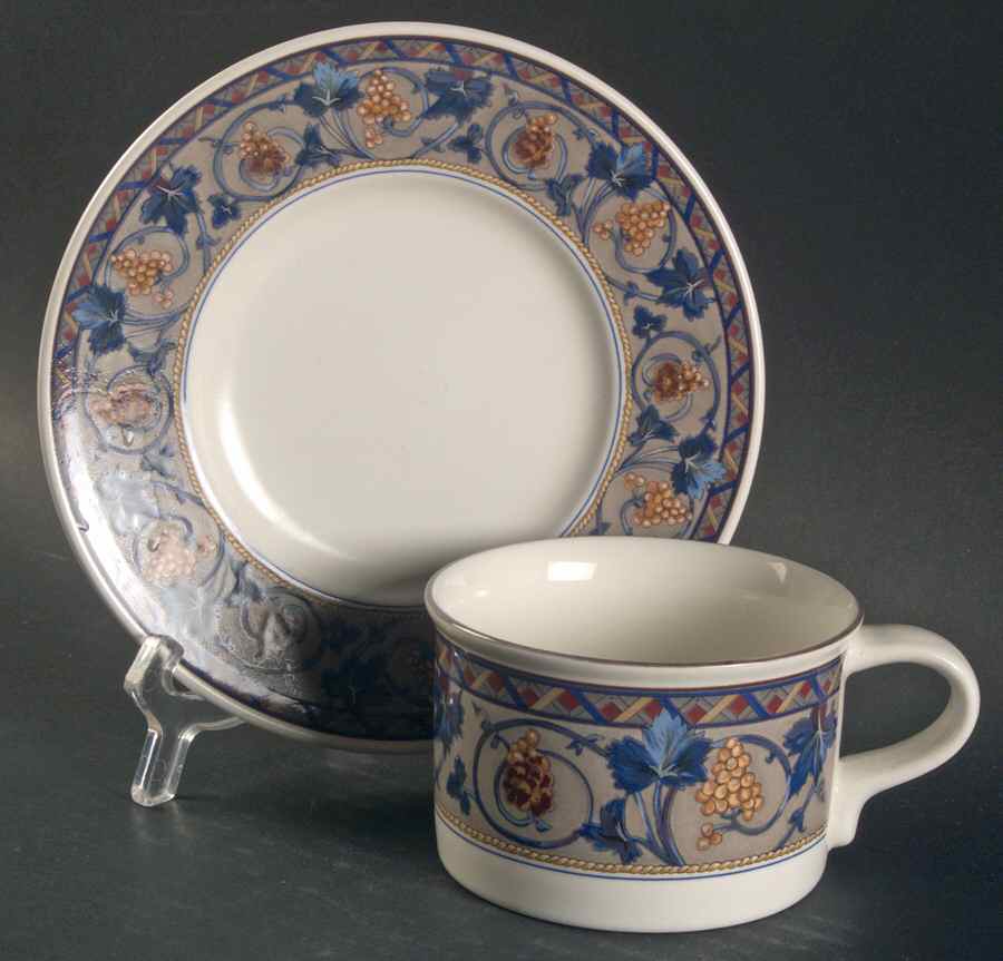 Bordeaux Flat Cup & Saucer Set by Mikasa-1