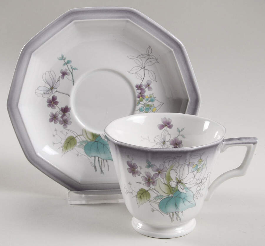 Botany Footed Cup & Saucer Set by Mikasa-1