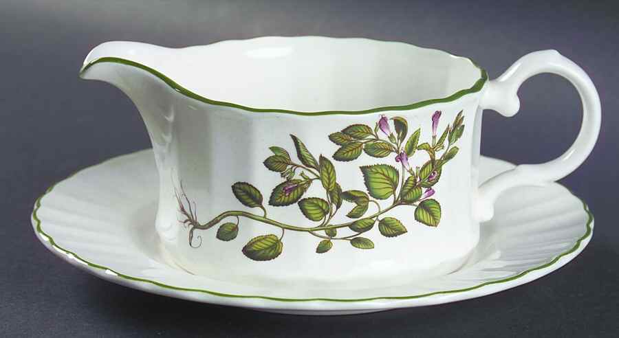 Botany Round Gravy Boat & Underplate (Salad Plate) by Mikasa-1