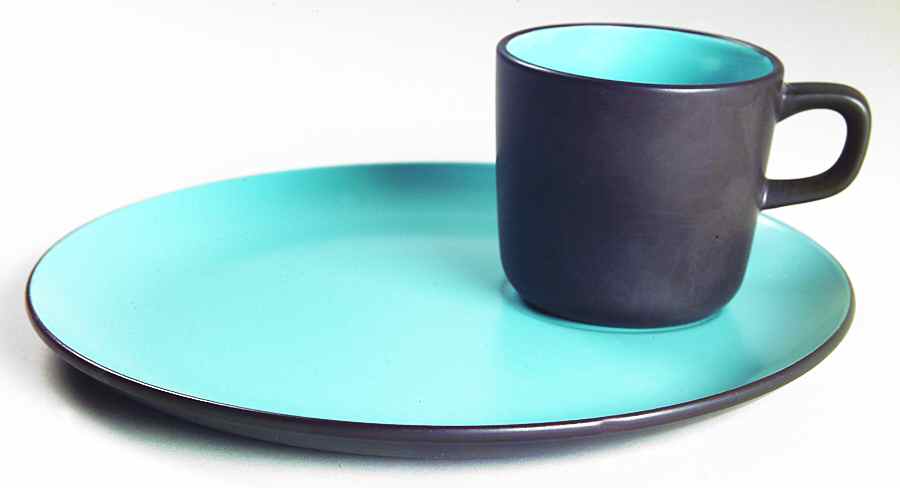 Bristol Blue Snack Plate & Cup Set by Mikasa-1