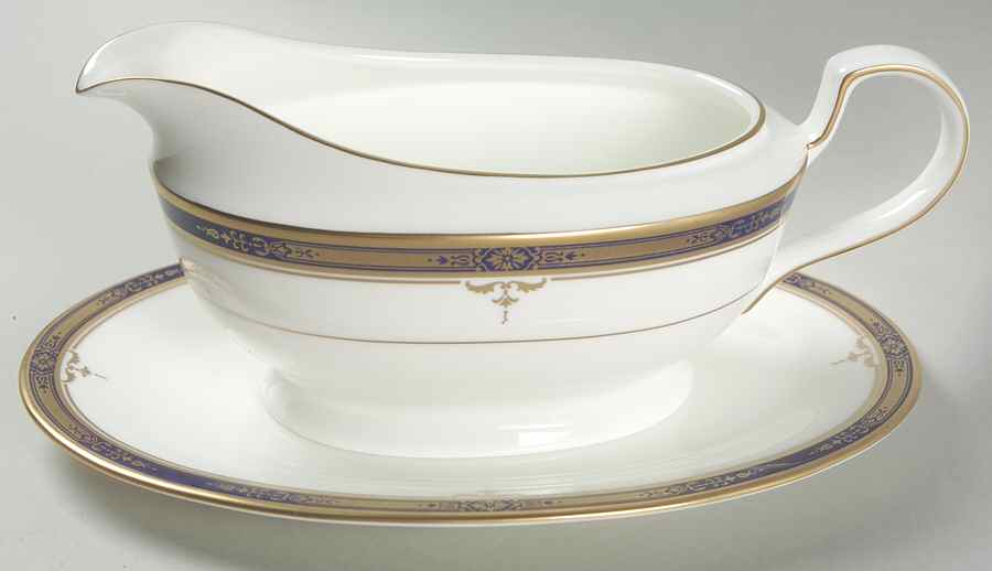 Britanny Blue Gravy Boat & Underplate by Mikasa-1