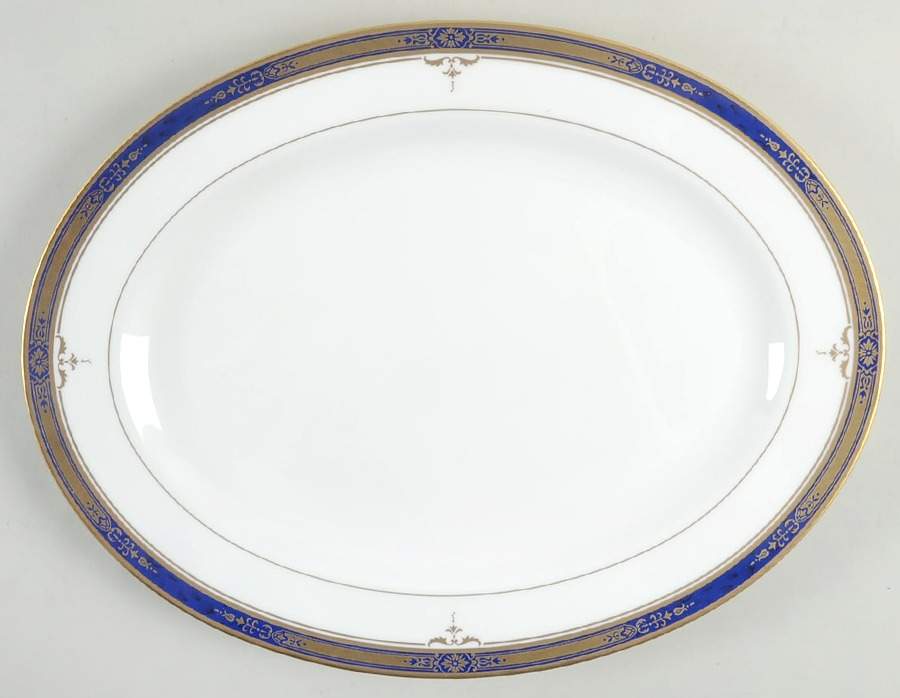 Britanny Blue 14" Oval Serving Platter by Mikasa-1