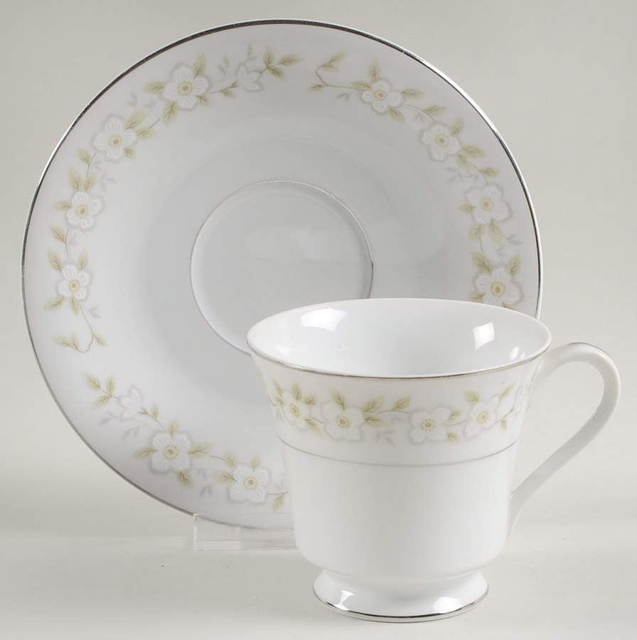 Brigadoon Footed Cup & Saucer Set by Mikasa-1