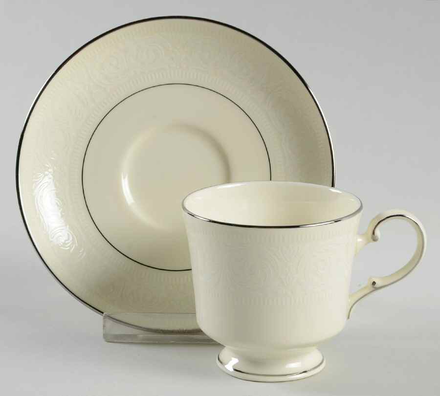 Bridal Lace Footed Cup & Saucer Set by Mikasa-1