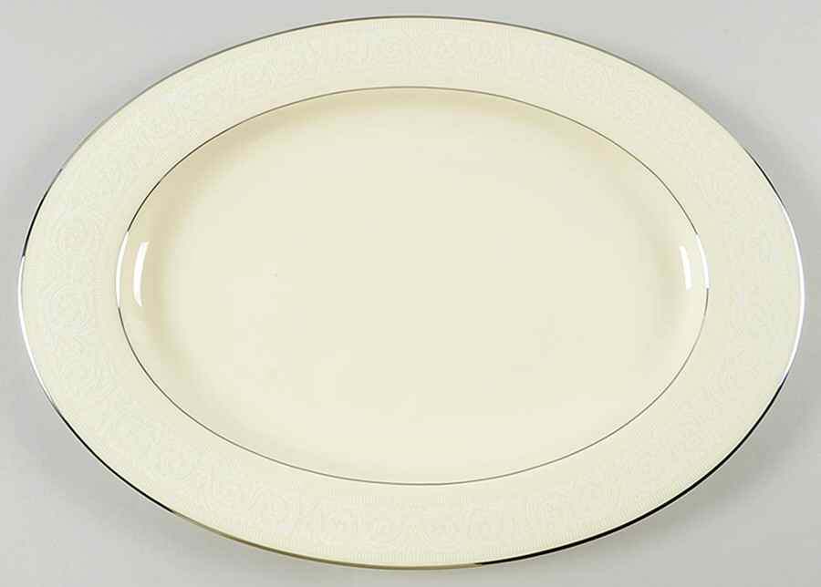 Bridal Lace 15" Oval Serving Platter by Mikasa-1