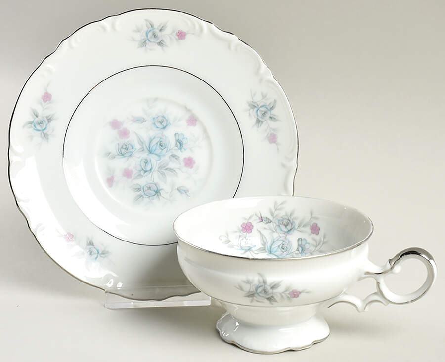 Bryn Mawr White Footed Cup & Saucer Set by Mikasa-1