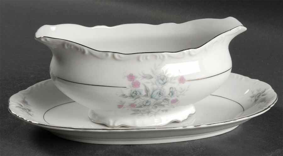 Bryn Mawr White Gravy Boat & Underplate/Relish by Mikasa-1