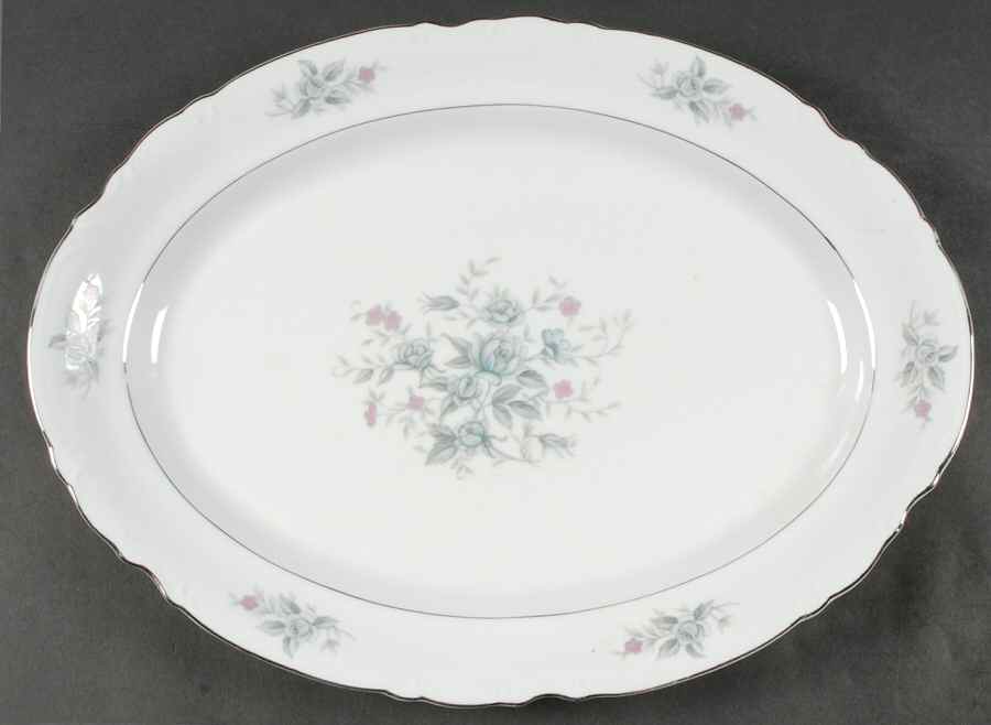 Bryn Mawr White 16" Oval Serving Platter by Mikasa-1