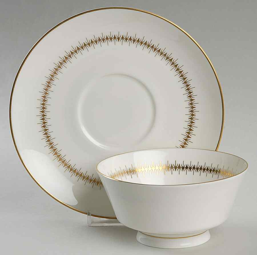 Bryn Mawr Footed Cream Soup Bowl & Saucer Set by Mikasa-1