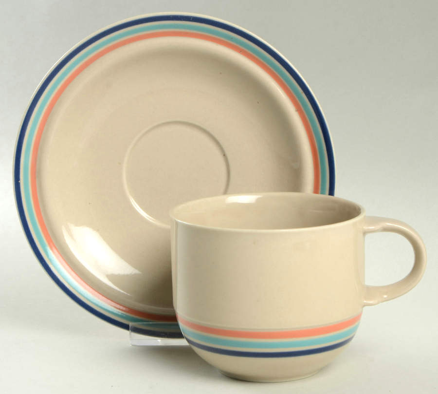 Broadway Flat Cup & Saucer Set by Mikasa-1