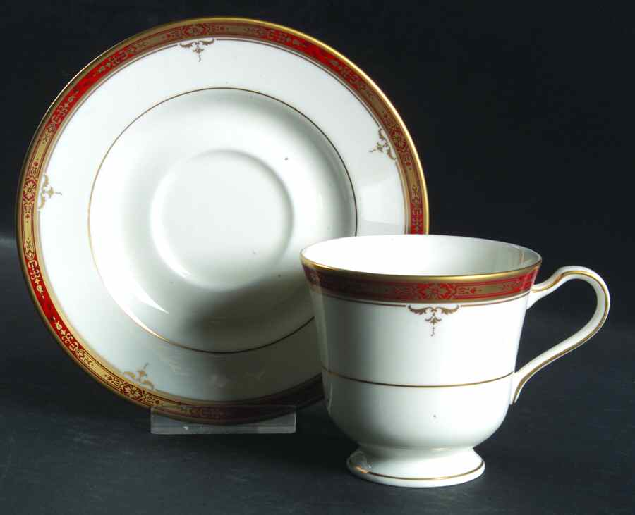 Brittany Red Footed Cup & Saucer Set by Mikasa-1