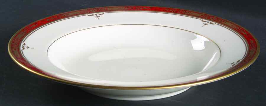 Brittany Red Rim Soup Bowl by Mikasa-1