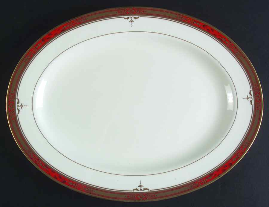 Brittany Red 14" Oval Serving Platter by Mikasa-1