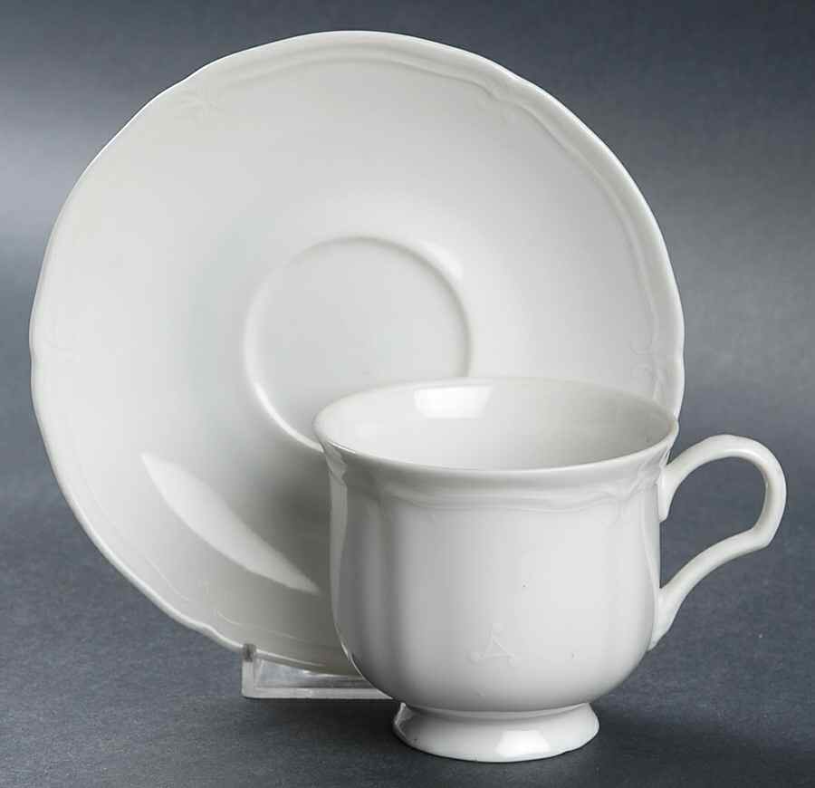 Bridal Veil White Footed Cup & Saucer Set by Mikasa-1