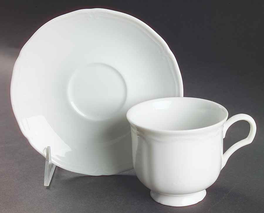 Bridal Veil White Footed Cup & Saucer Set by Mikasa-1