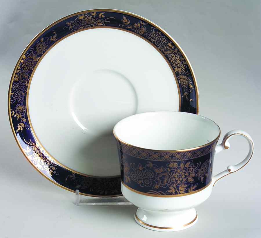 Buckingham Cobalt Blue Footed Cup & Saucer Set by Mikasa-1