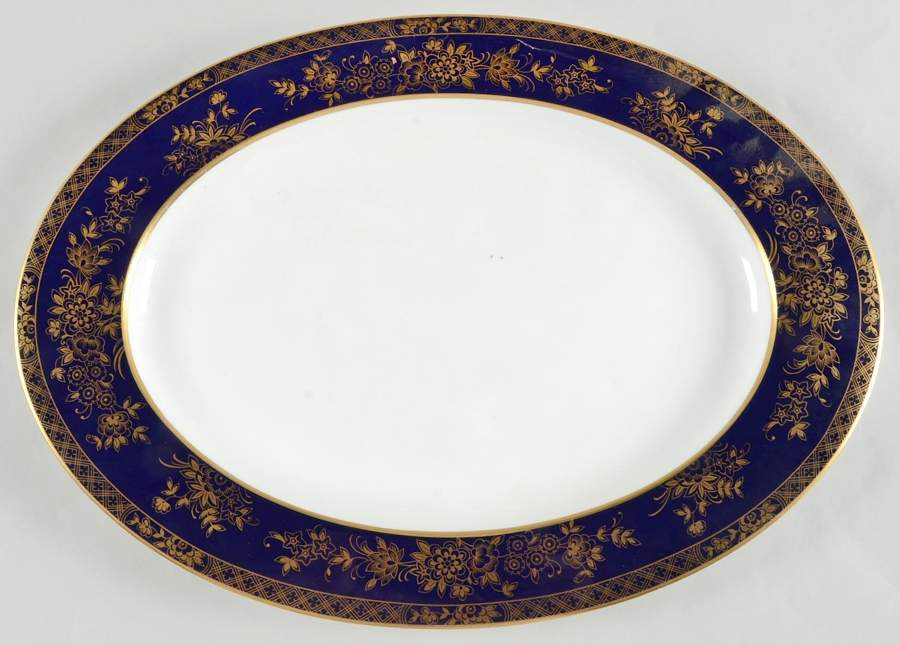 Buckingham Cobalt Blue 15" Oval Serving Platter by Mikasa-1