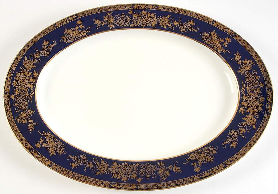 Buckingham Cobalt Blue 17" Oval Serving Platter by Mikasa-1