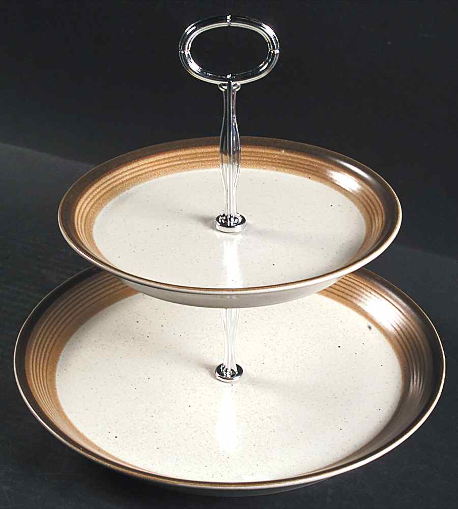 Buckskin 6 5/8"-10"  2 Tiered Serving Tray (Dp, Sp) HC by Mikasa-1