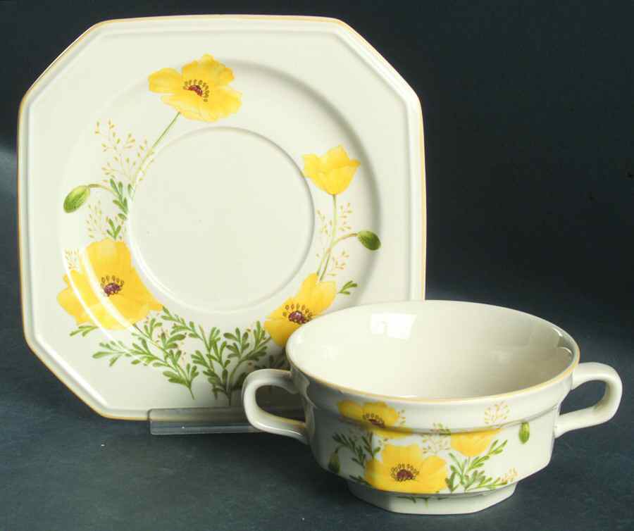 Buttercup Flat Cream Soup Bowl & Saucer Set by Mikasa-1