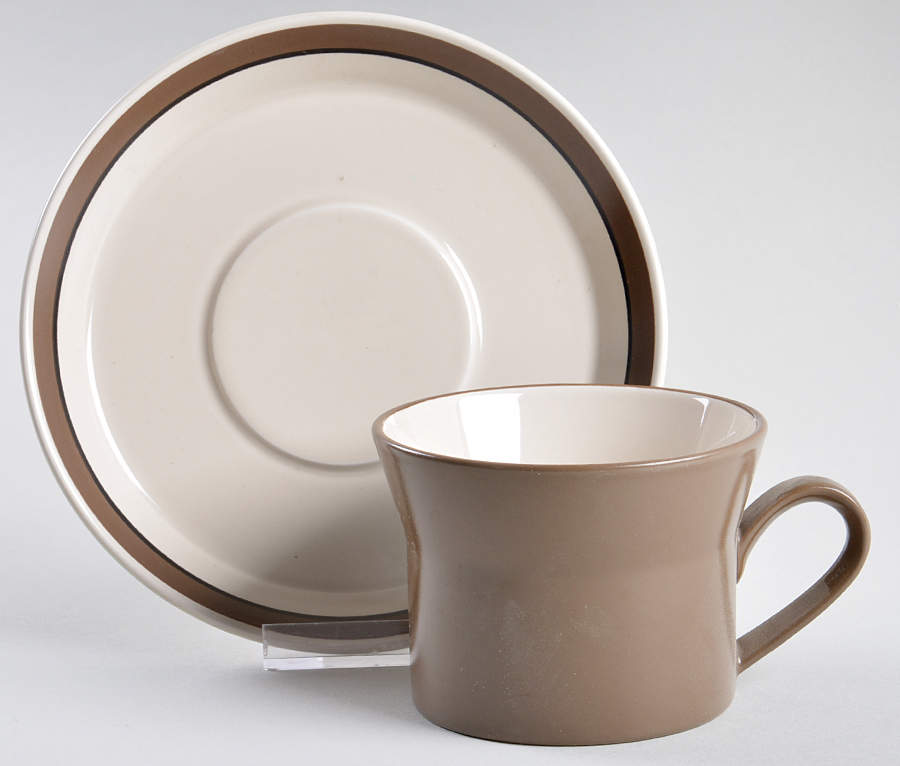 Cafe Au Lait Flat Cup & Saucer Set by Mikasa-1