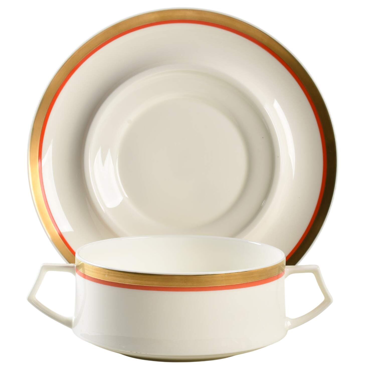 Cabernet Flat Cream Soup Bowl & Saucer Set by Mikasa-1