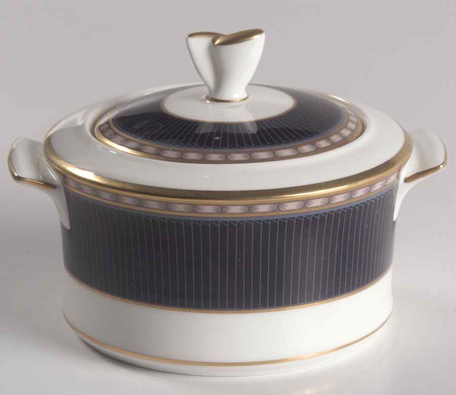 Castle Blue Sugar Bowl & Lid by Mikasa-1