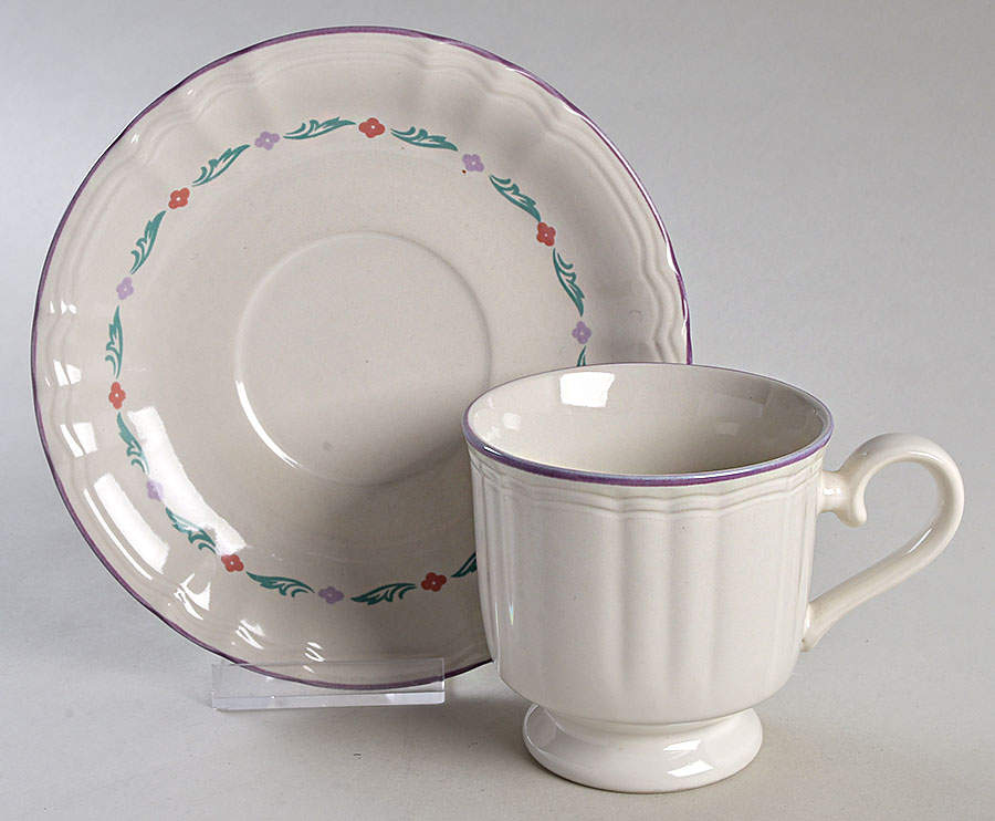 Calico Chintz Footed Cup & Saucer Set by Mikasa-1