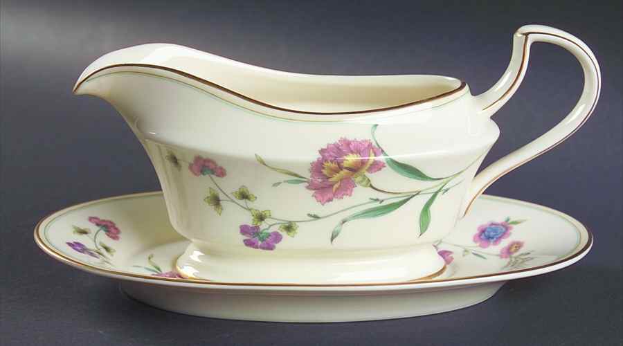 Carnation Garden Gravy Boat & Underplate by Mikasa-1