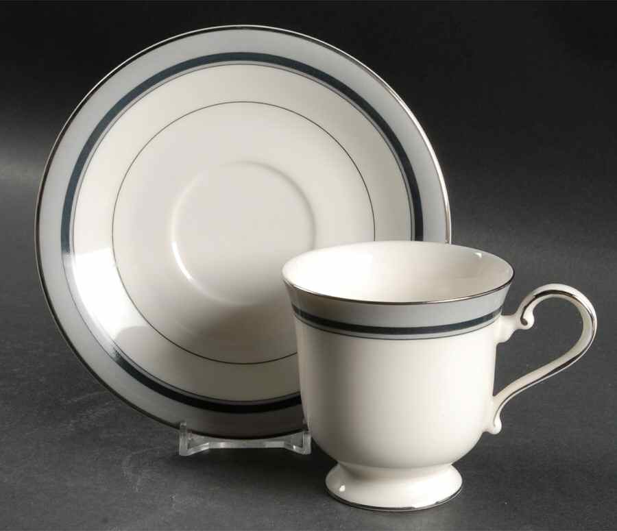 Cameron Gray Footed Cup & Saucer Set by Mikasa-1