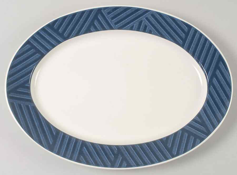 Calypso Blue 15" Oval Serving Platter by Mikasa-1