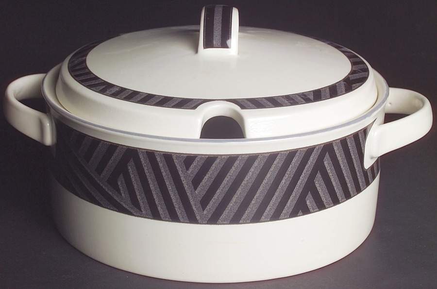Calypso Black Tureen &  Lid by Mikasa-1