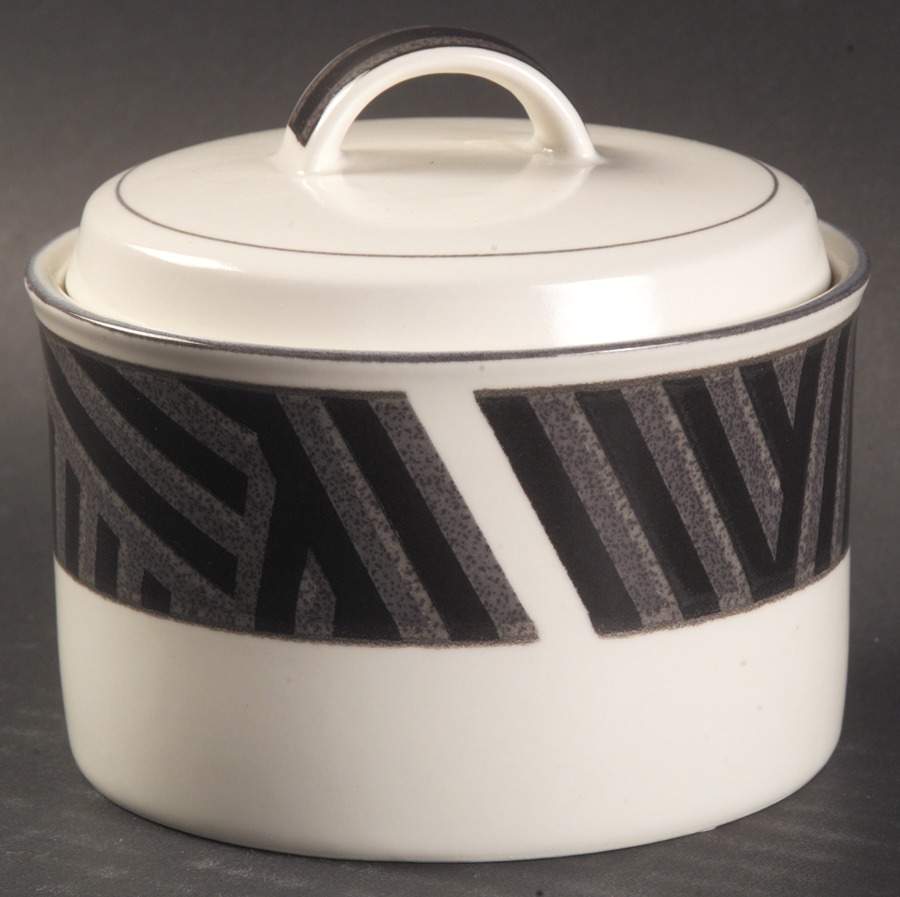 Calypso Black Sugar Bowl & Lid by Mikasa-1
