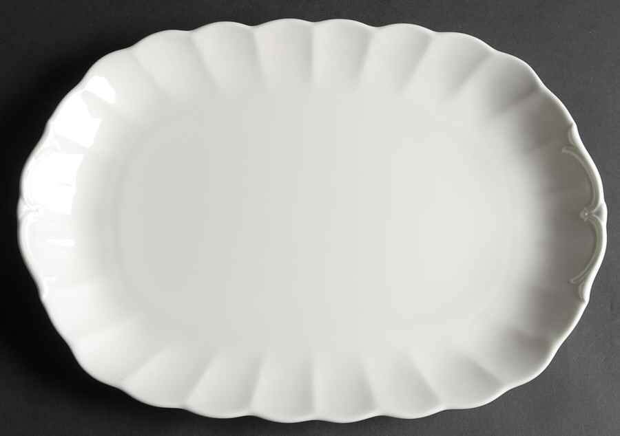 Cameo White 15" Oval Serving Platter by Mikasa-1